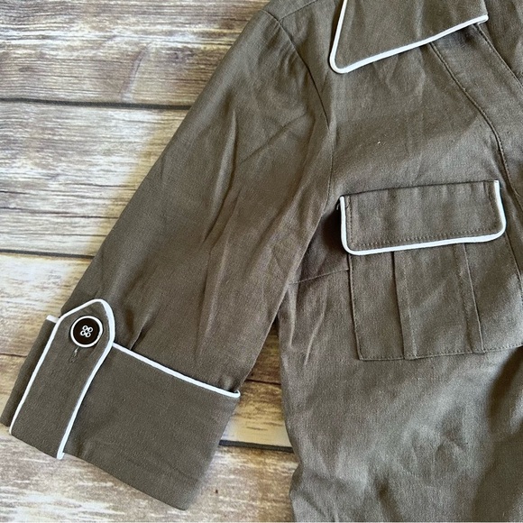 Alice + Olivia Linen Shirt Top Lace Up Front S - Picture 6 of 7